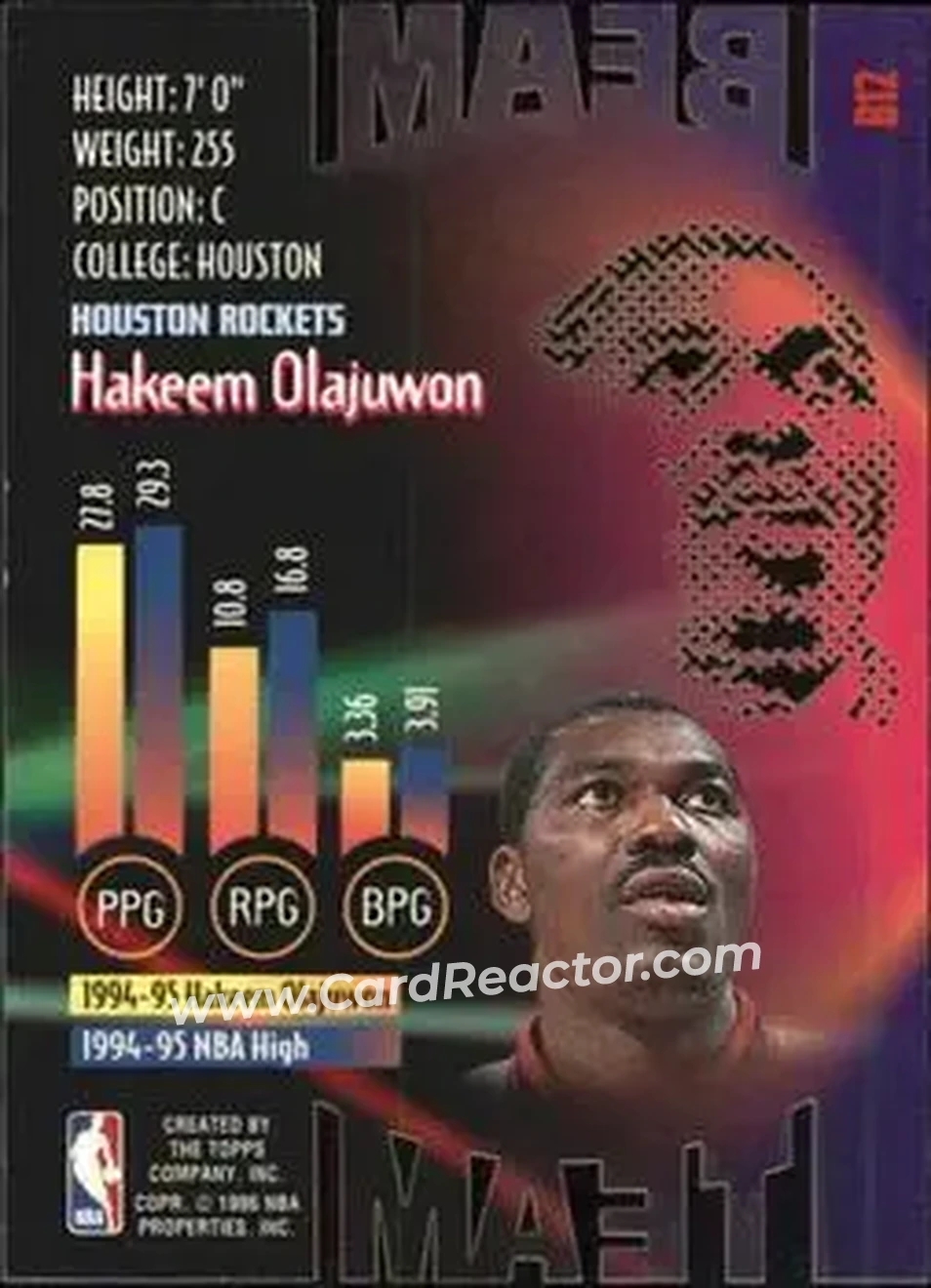 Back of Hakeem Olajuwon