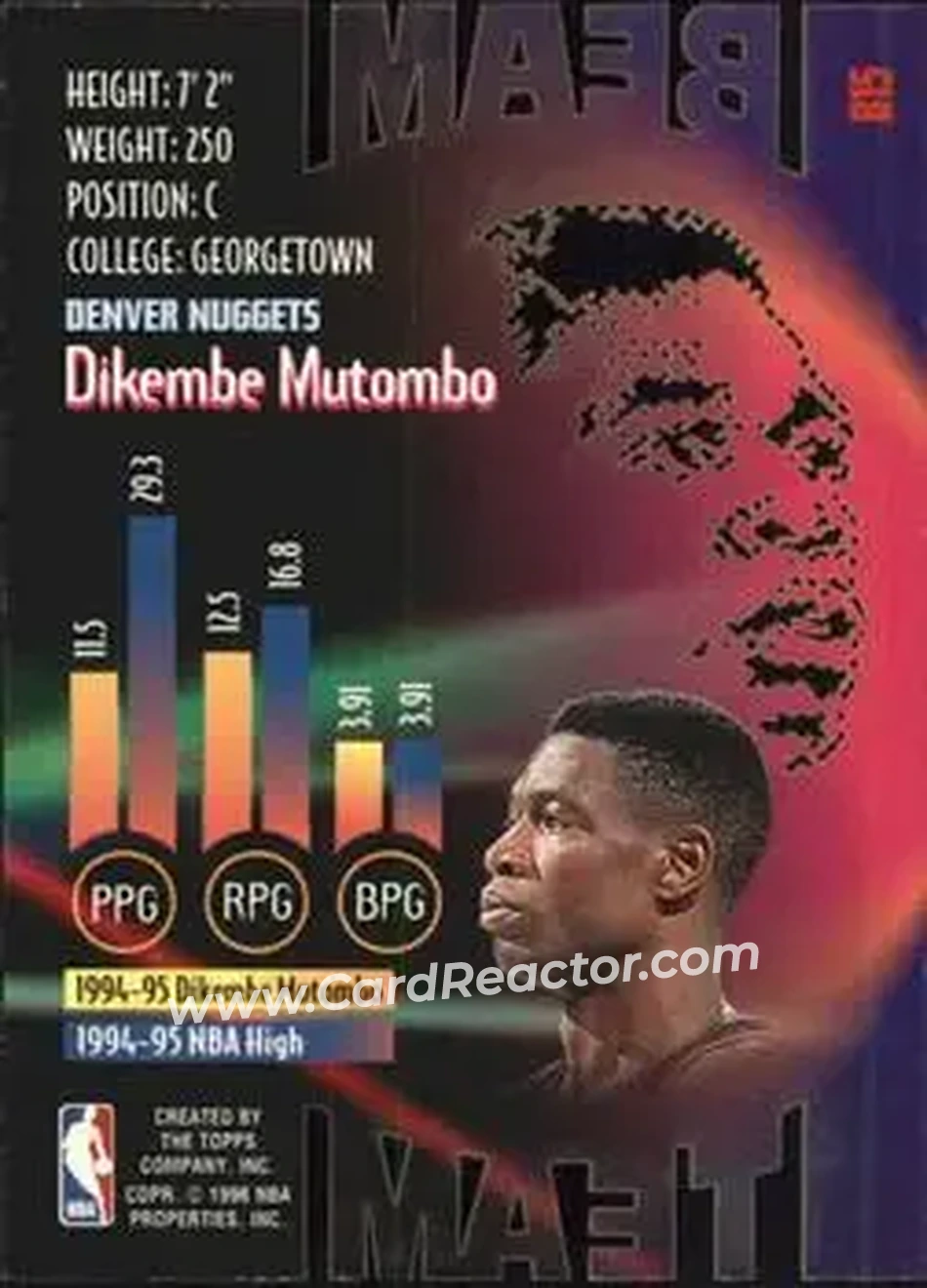 Back of Dikembe Mutombo