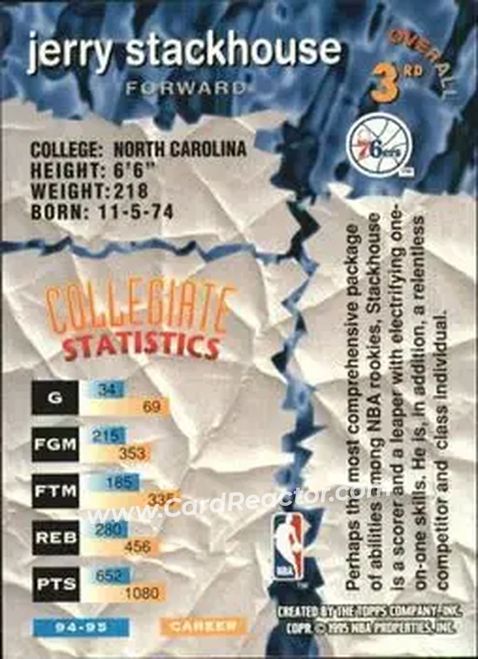 Back of Jerry Stackhouse