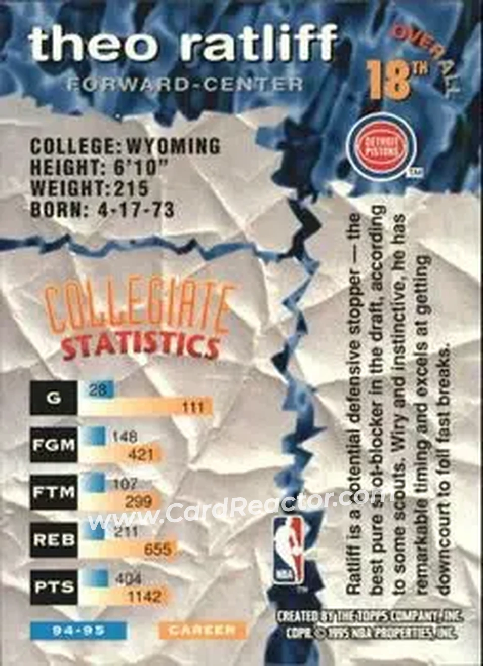 Back of Theo Ratliff