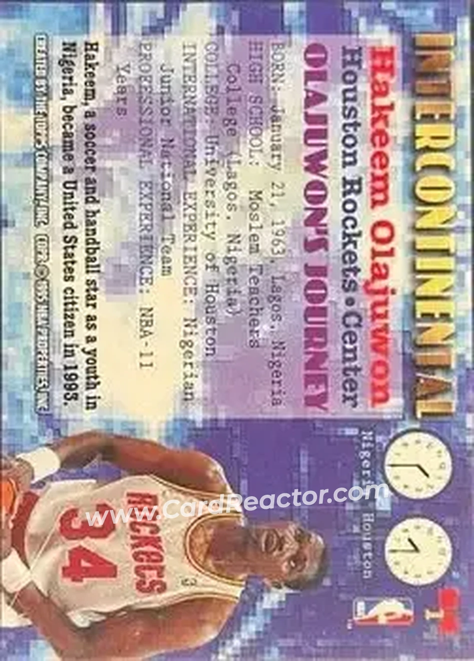 Back of Hakeem Olajuwon