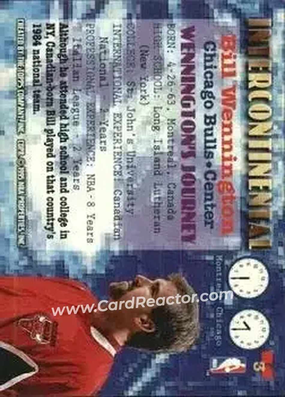 Back of Bill Wennington
