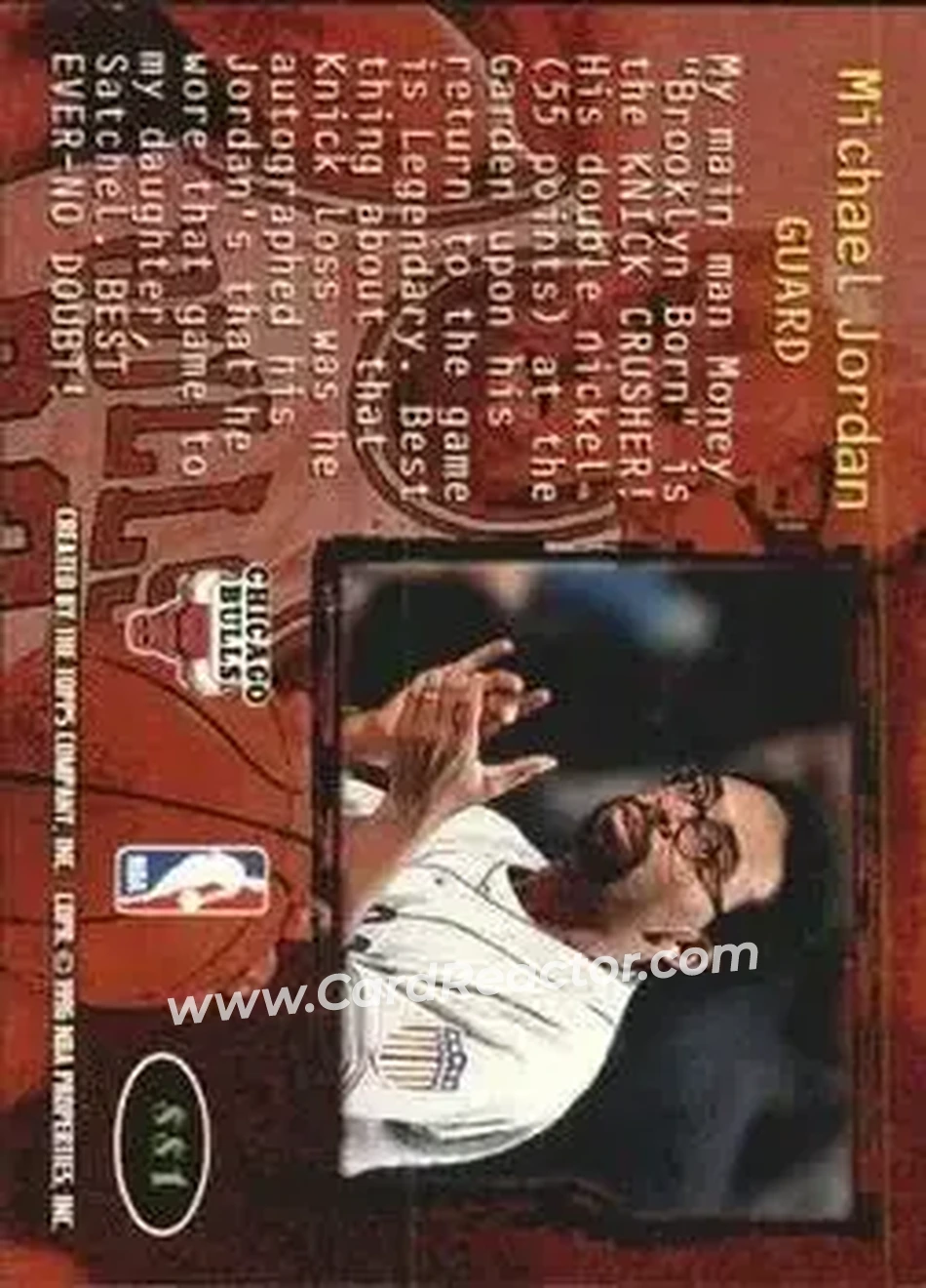 Back of Michael Jordan