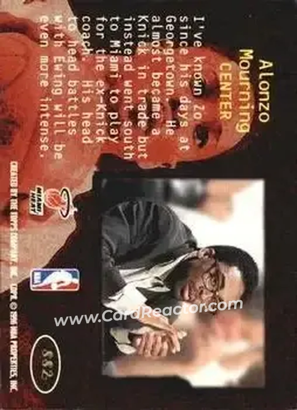Back of Alonzo Mourning