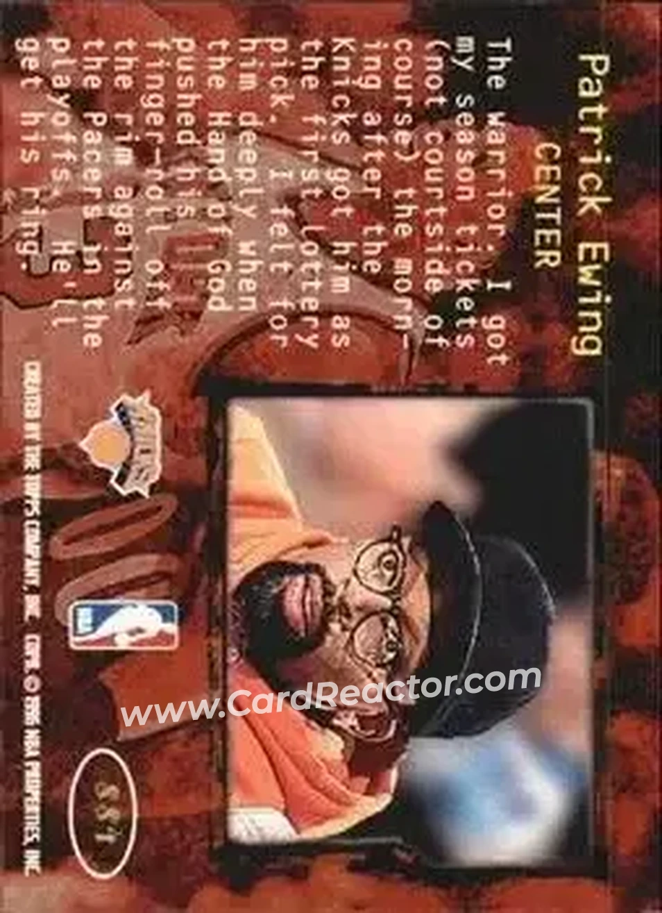 Back of Patrick Ewing