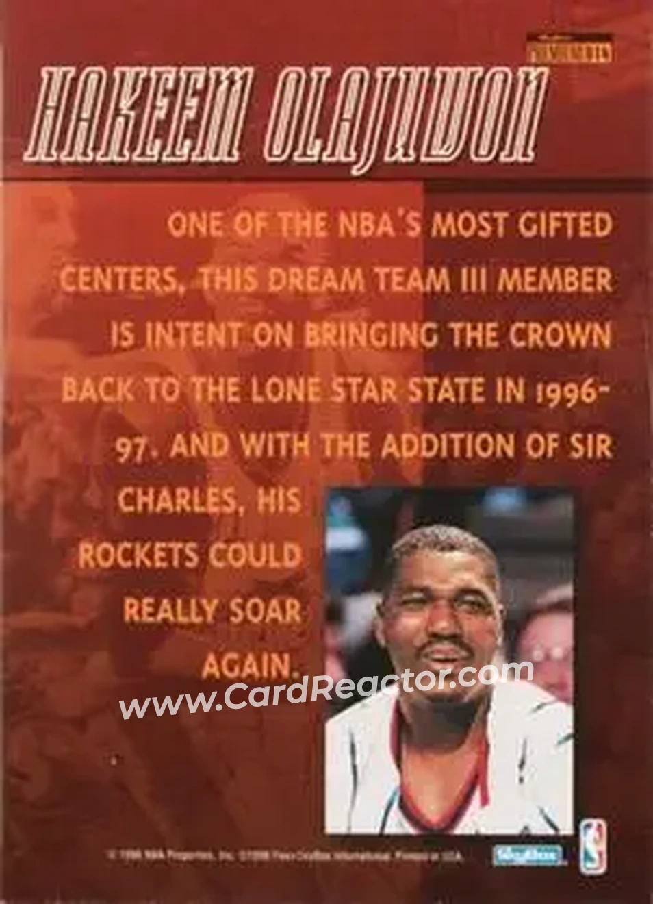 Back of Hakeem Olajuwon