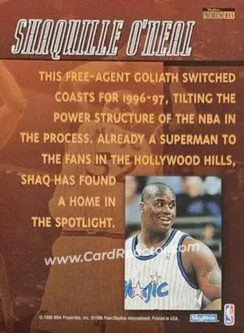 Back of Shaquille O'Neal