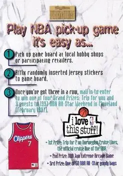 1996-97 SkyBox Premium #12 NBA Pick-Up Game Sweepstakes Stickers Card #12
