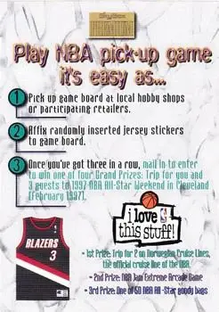 1996-97 SkyBox Premium #22 NBA Pick-Up Game Sweepstakes Stickers Card #22