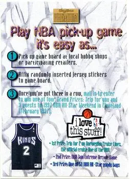 1996-97 SkyBox Premium #23 NBA Pick-Up Game Sweepstakes Stickers Card #23