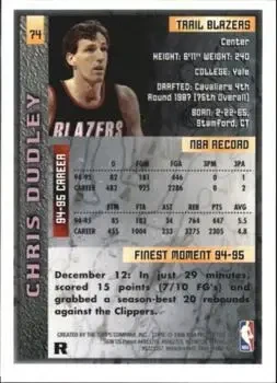 Back of Chris Dudley