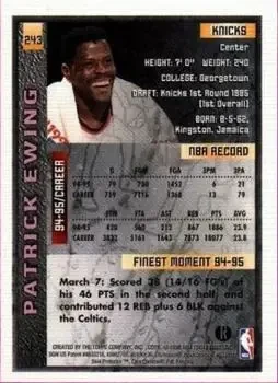 Back of Patrick Ewing