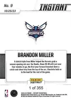 Back of Brandon Miller