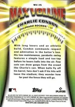 Back of Charlie Condon