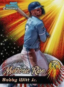2025 Bowman Chrome #MR-11 Meteoric Rise Mojo Mega Refractor Bobby Witt Jr.