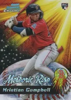 2025 Bowman Chrome #MR-16 Meteoric Rise Mojo Mega Refractor Kristian Campbell