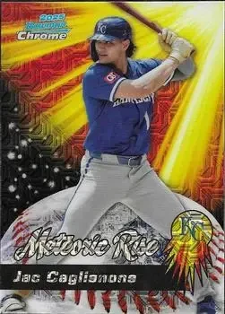 2025 Bowman Chrome #MR-17 Meteoric Rise Mojo Mega Refractor Jac Caglianone