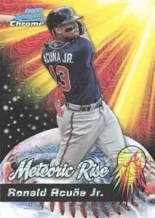 2025 Bowman Chrome #MR-24 Meteoric Rise Mojo Mega Refractor Ronald Acuña Jr.
