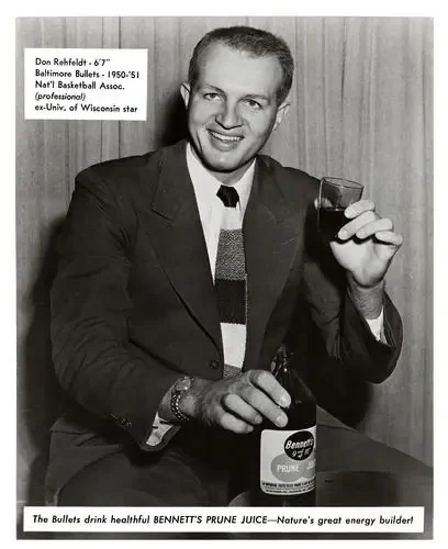 1950-51 Bennett Prune Juice Baltimore Bullets #NNO Don Rehfeldt