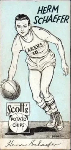 1950-51 Scott's Potato Chips Minneapolis Lakers #NNO Herman Schaefer