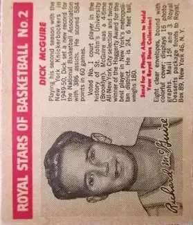 1952 Royal Desserts #2 Dick McGuire