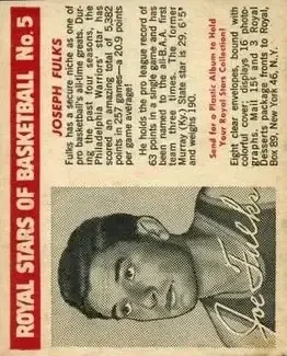 1952 Royal Desserts #5 Joe Fulks