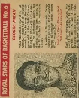 1952 Royal Desserts #6 George Mikan