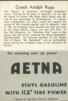 Back of Adolph Rupp