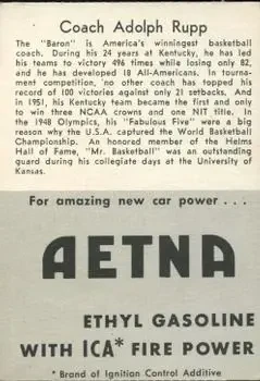 Back of Adolph Rupp