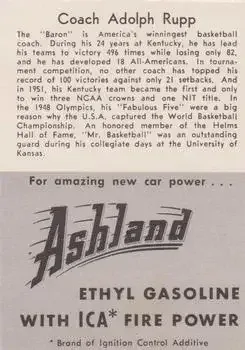 Back of Adolph Rupp