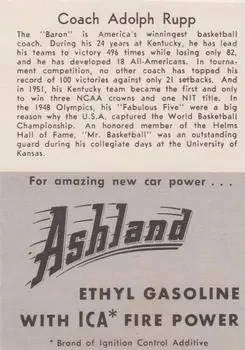 Back of Adolph Rupp
