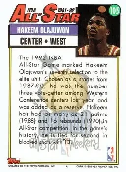Back of Hakeem Olajuwon