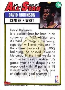 Back of David Robinson
