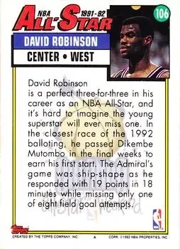 Back of David Robinson