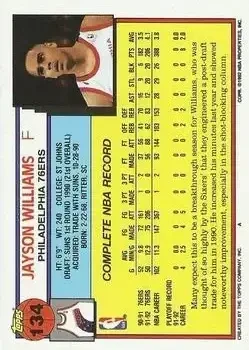 Back of Jayson Williams