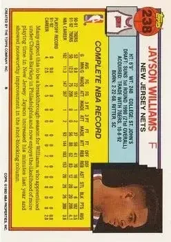 Back of Jayson Williams