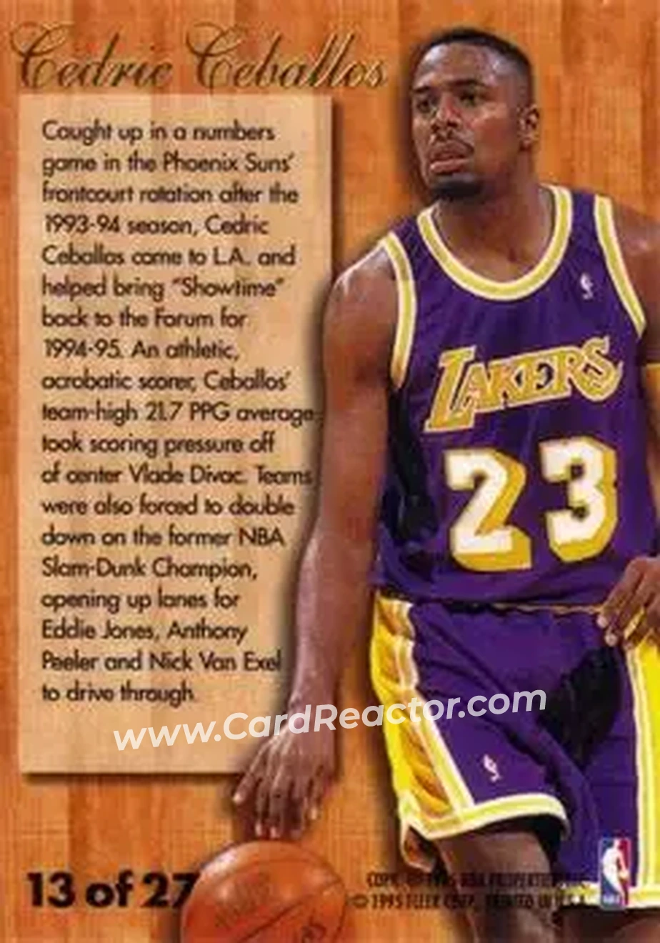 Back of Cedric Ceballos