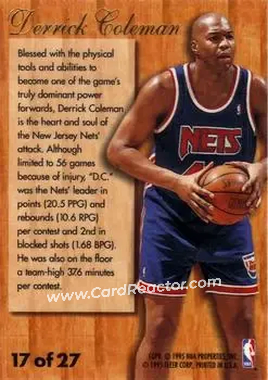 Back of Derrick Coleman