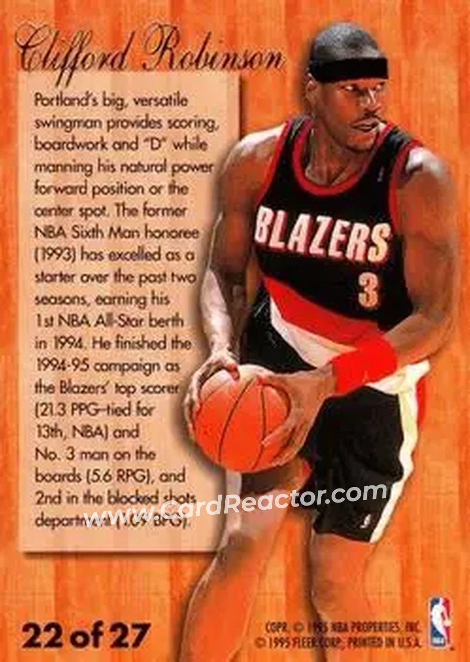 Back of Clifford Robinson