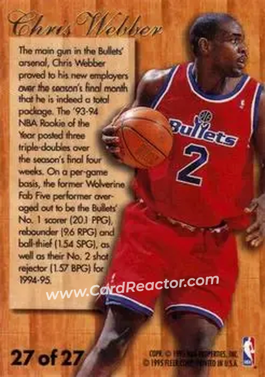 Back of Chris Webber