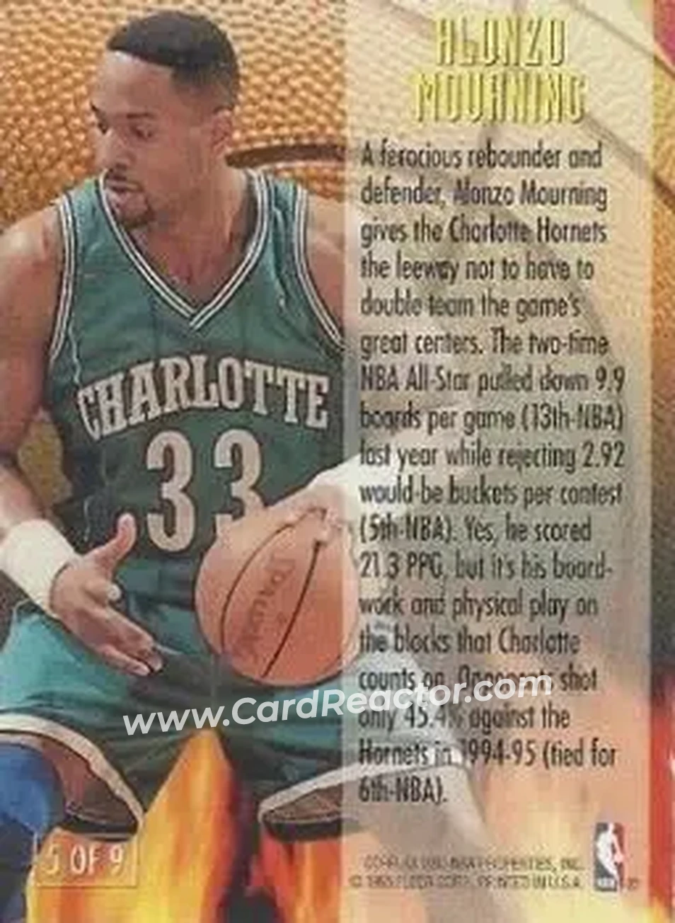 Back of Alonzo Mourning