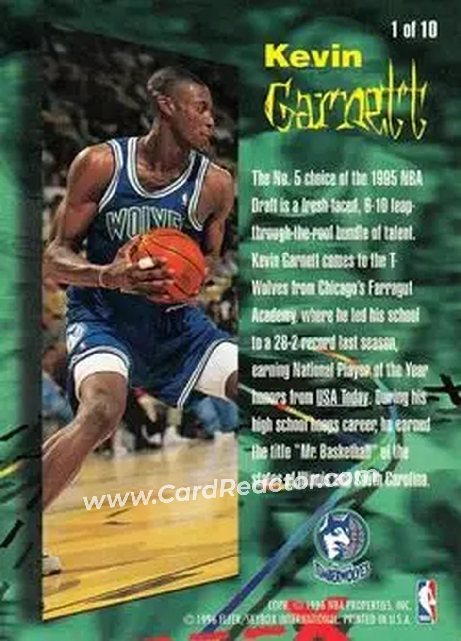 Back of Kevin Garnett