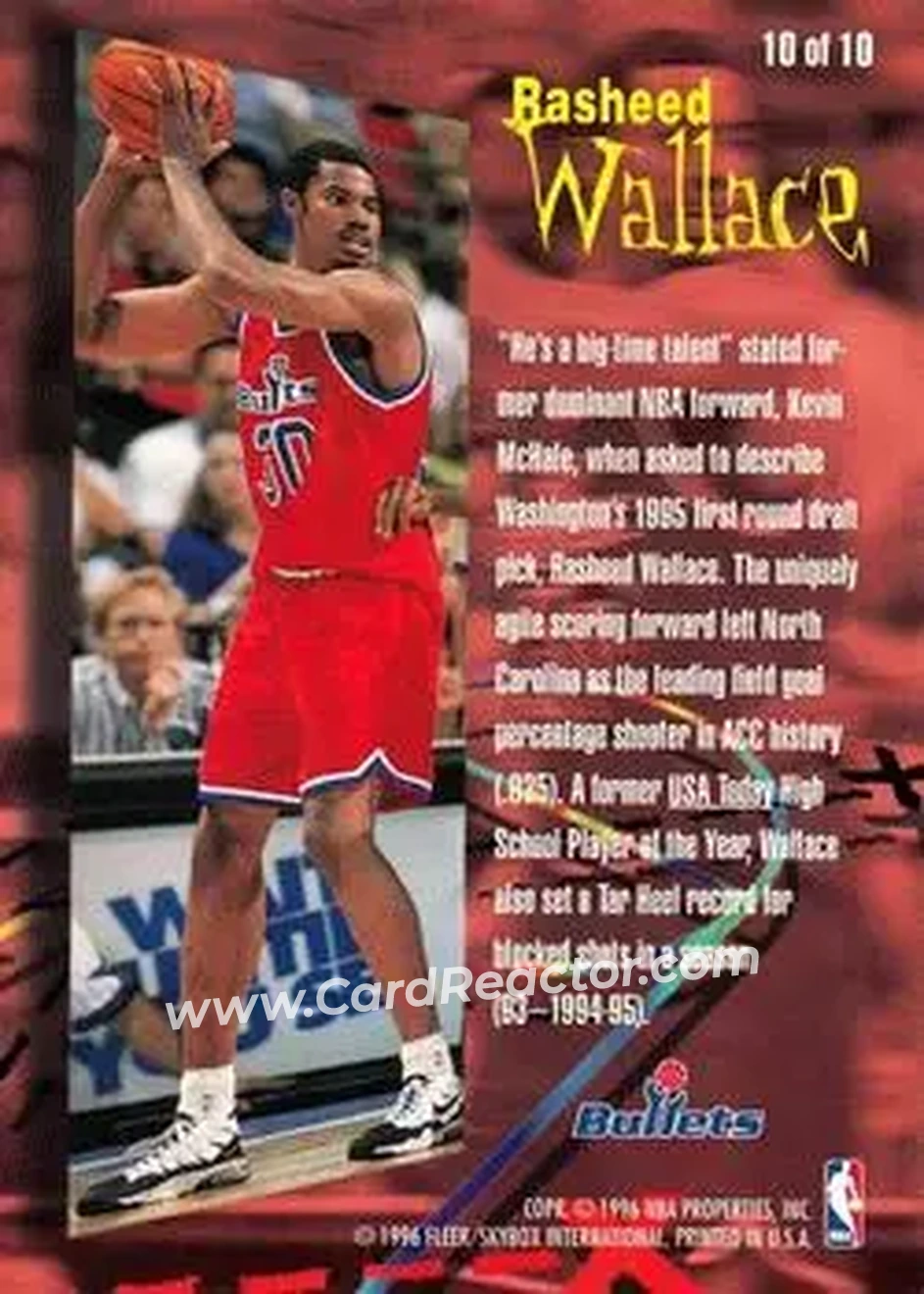 Back of Rasheed Wallace