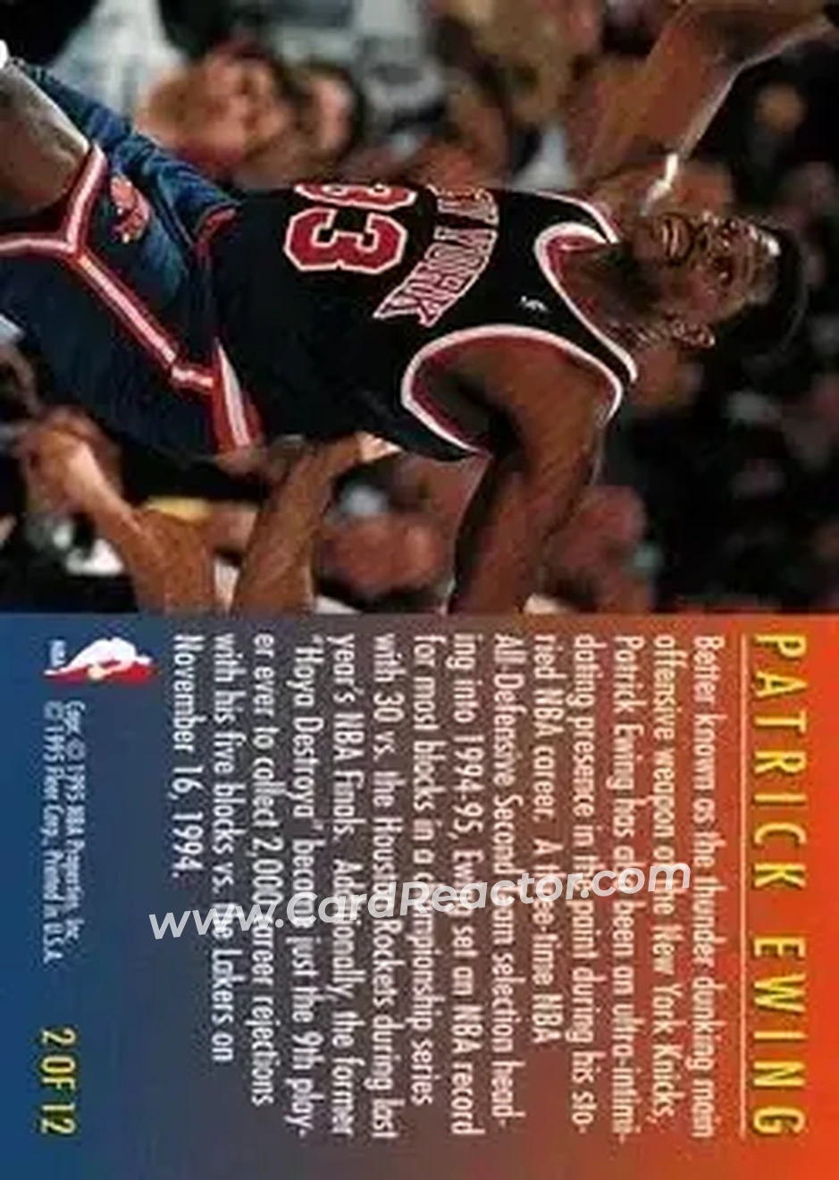 Back of Patrick Ewing