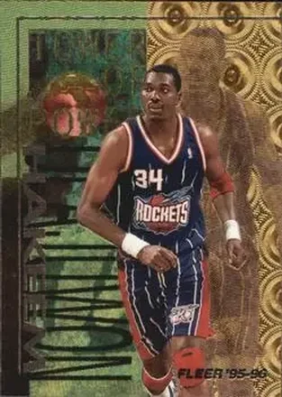 1995-96 Fleer #5 Tower of Power Hakeem Olajuwon