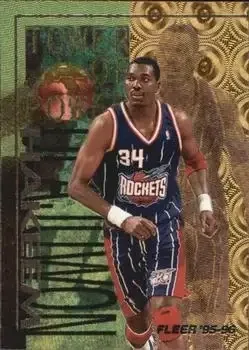 1995-96 Fleer #5 Tower of Power Hakeem Olajuwon