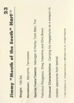 Back of Jimmy "Mouth of the South" Hart