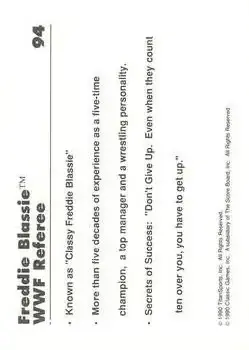 Back of Freddie Blassie