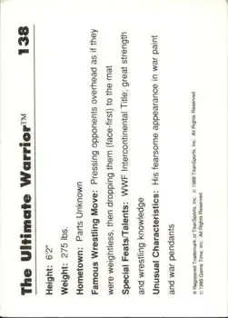 Back of The Ultimate Warrior