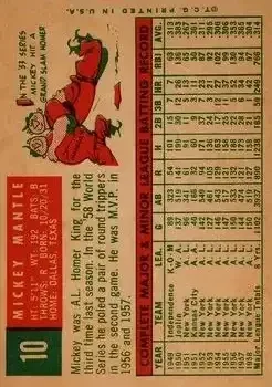 Back of Mickey Mantle